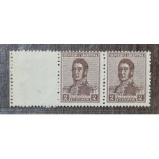 ARGENTINA 1918 GJ 459 PAREJA DE ESTAMPILLAS CON COMPLEMENTOS NUEVOS CON GOMA. PERO A LA IZQUIERDA NO CATALOGADO !!!